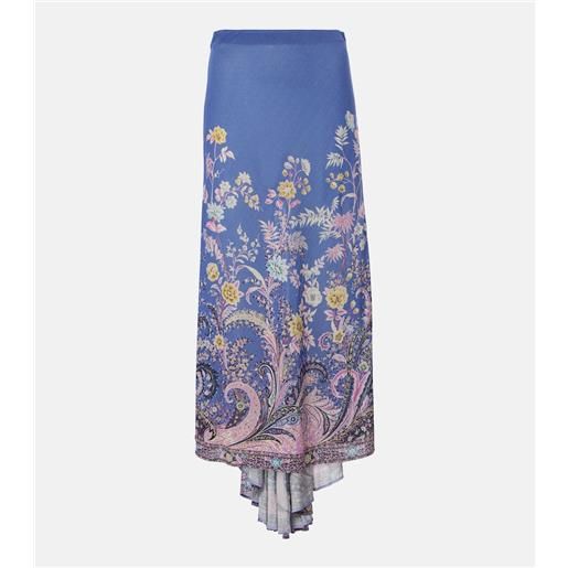 Etro gonna lunga asimmetrica con stampa