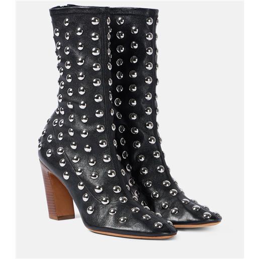 Khaite stivaletti apollo 85 in pelle con borchie