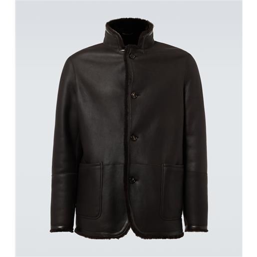 Loro Piana giacca in pelle con shearling