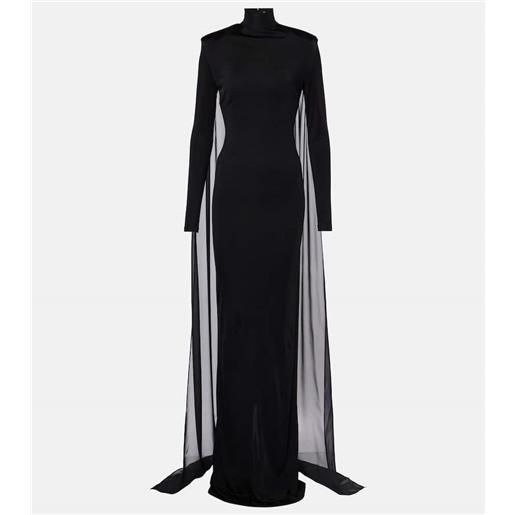 The New Arrivals Ilkyaz Ozel abito lungo xanthe in jersey e tulle