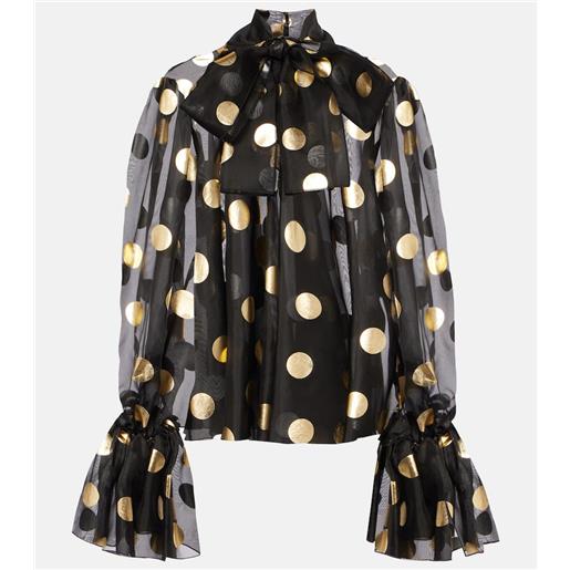 Dolce&Gabbana blusa in organza di seta a pois