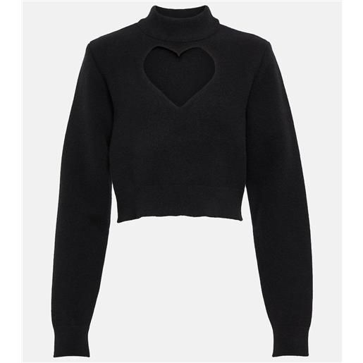 Alaia alaã¯a pullover cropped keyhole in lana vergine