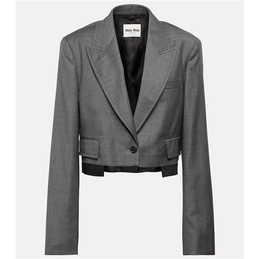 Miu Miu blazer cropped in lana vergine