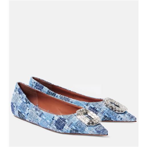 Amina Muaddi pumps camelia 90 in tweed