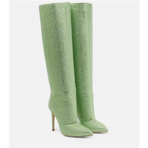 Paris Texas stivali holly in pelle con cristalli