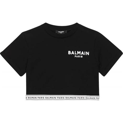 Balmain Kids t-shirt cropped in jersey di cotone
