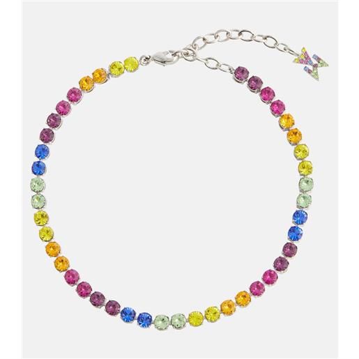 Amina Muaddi cavigliera tennis con cristalli