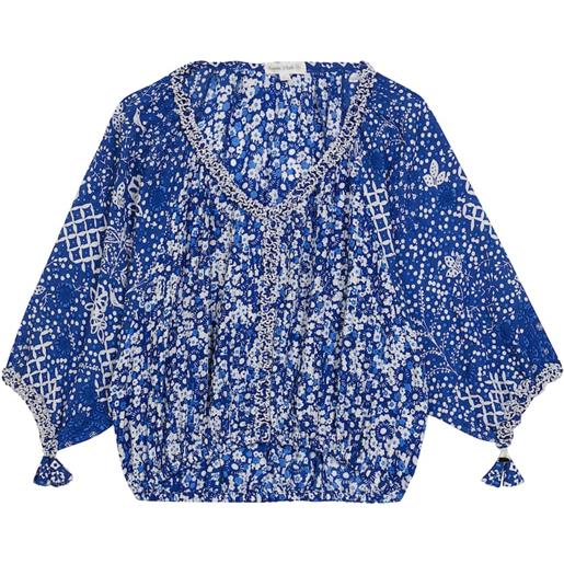 Poupette St Barth Kids blusa ariel con stampa floreale