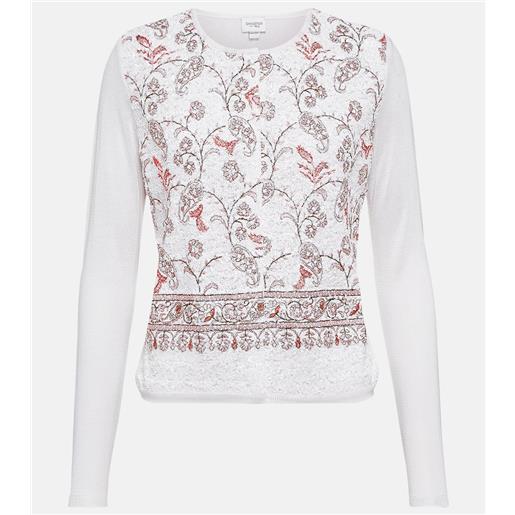 Giambattista Valli cardigan in cashmere e seta con ricamo