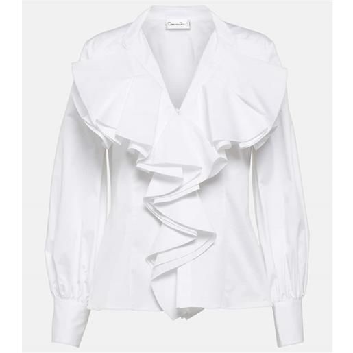 Oscar de la Renta camicia in cotone con volant