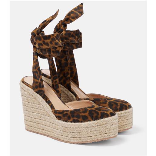 Gianvito Rossi espadrillas arenella in suede con zeppa