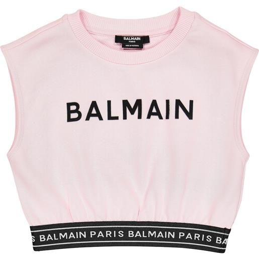 Balmain Kids gilet in cotone con logo