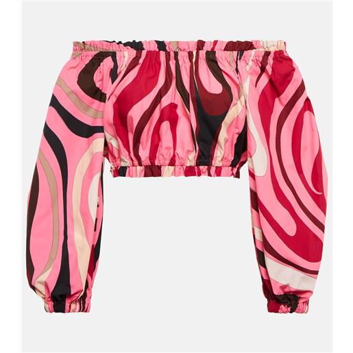 Pucci top cropped marmo in cotone