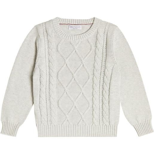 Brunello Cucinelli Kids pullover in cotone a trecce