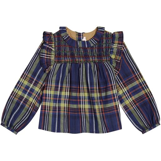 Bonpoint blusa domitille in cotone tartan