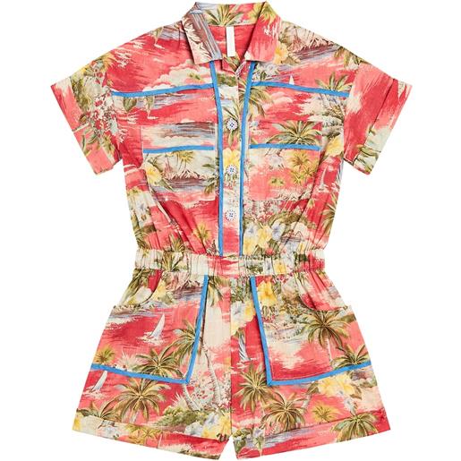 Zimmermann Kids jumpsuit corta alight in cotone