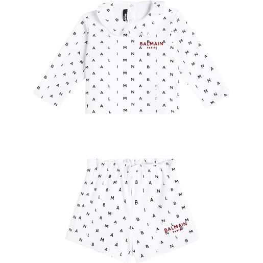 Balmain Kids baby - top e shorts in jersey