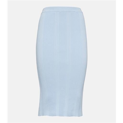 Bottega Veneta gonna midi in cotone a coste