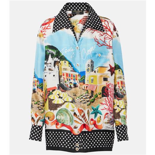 Dolce&Gabbana camicia capri in seta con stampa