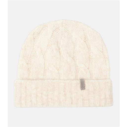 Brunello Cucinelli berretto in mohair a trecce