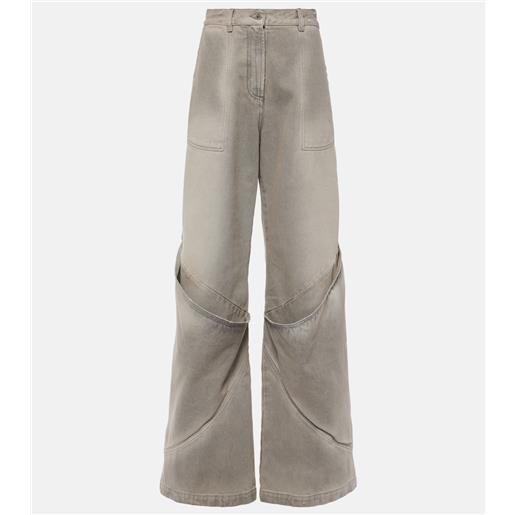 The Attico jeans a gamba larga e vita bassa