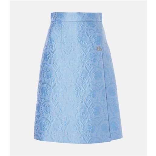 Dolce&Gabbana gonna midi in jacquard di misto cotone