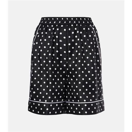 Dolce&Gabbana shorts in twill di seta a pois