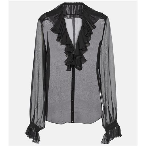 Dolce&Gabbana blusa in chiffon di seta con volant