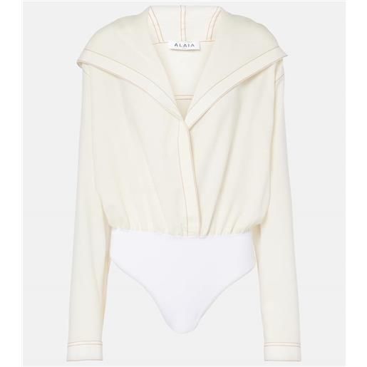 Alaia alaã¯a body in misto lana con cappuccio