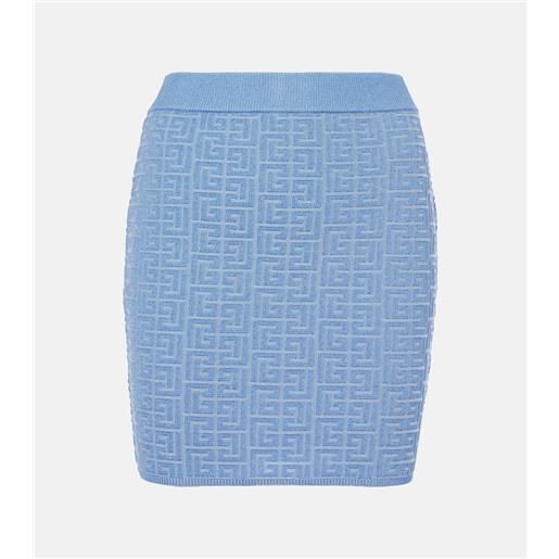 Balmain minigonna con monogramma