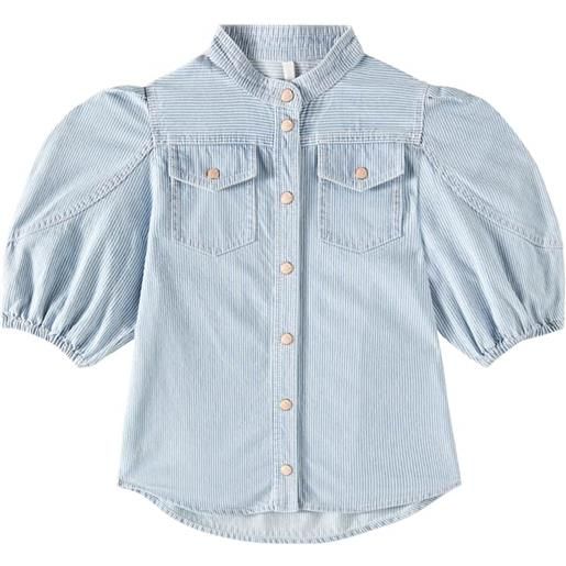 Zimmermann Kids top di jeans wylie utility a righe