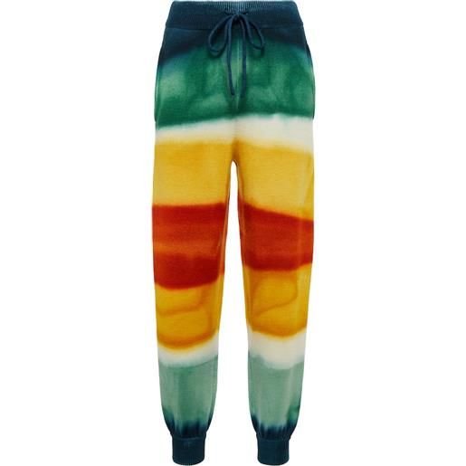 Alanui pantaloni sportivi paradise in misto lana a righe