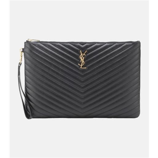 Saint Laurent clutch cassandre in pelle matelassã©