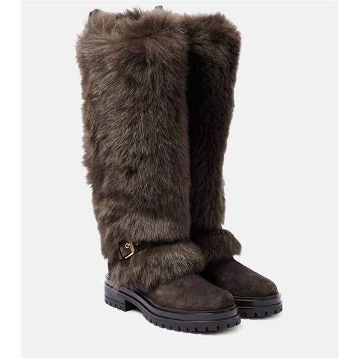 Gianvito Rossi stivali da neve maverick in shearling e suede