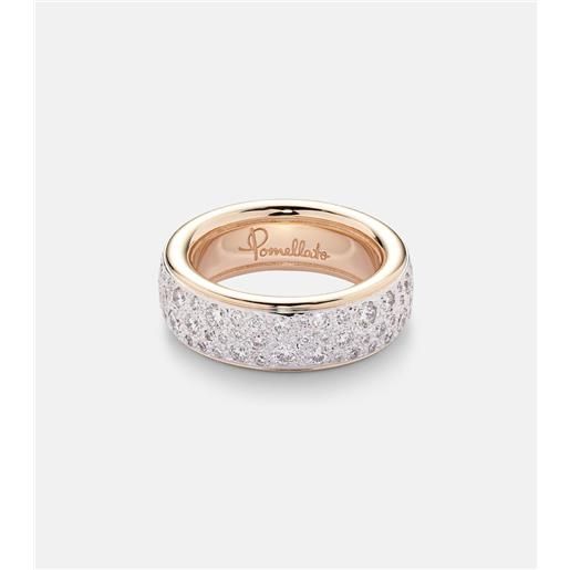 Pomellato anello iconica in oro rosa 18kt con diamanti