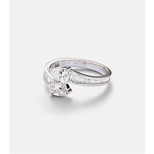 Anita Ko anello saturn in oro bianco 18kt con diamanti