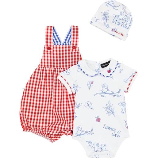 Monnalisa baby - salopette, body e berretto in cotone