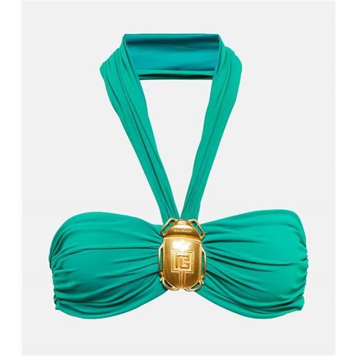 Balmain top bikini con scollo allâamericana