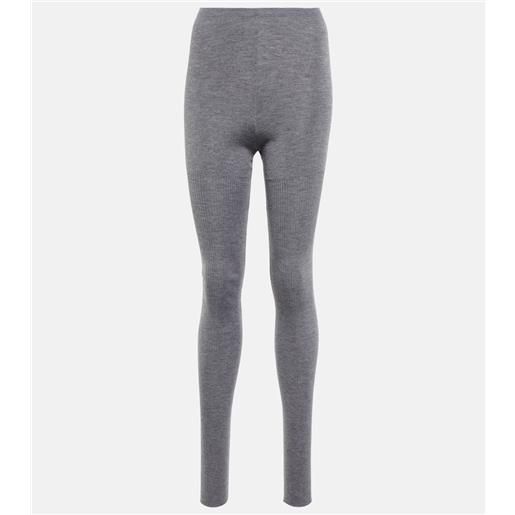 Alaia alaïa leggings in cashmere e seta a vita alta