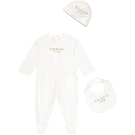 Balmain Kids baby - tutina, cappello e bavaglino in cotone