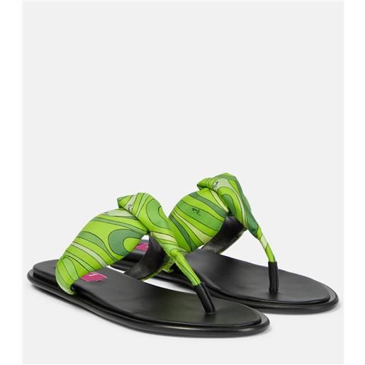 Pucci sandali infradito in twill di seta