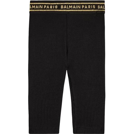 Balmain Kids baby - leggings in misto lana con logo