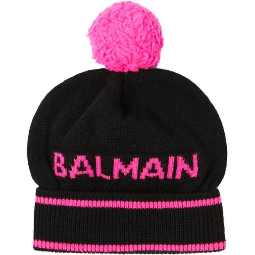 Balmain Kids berretto in lana e cashmere con logo