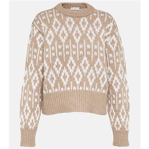Brunello Cucinelli pullover in jacquard di cashmere