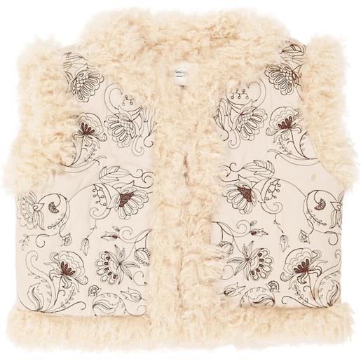 Bonpoint gilet tuli con pelliccia sintetica