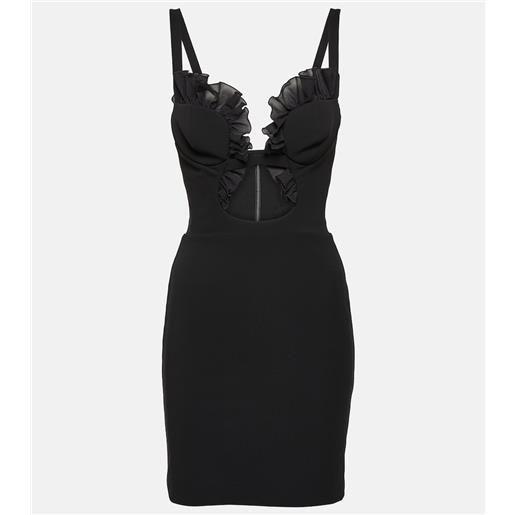 Nensi Dojaka miniabito in jersey con volant e cut-out