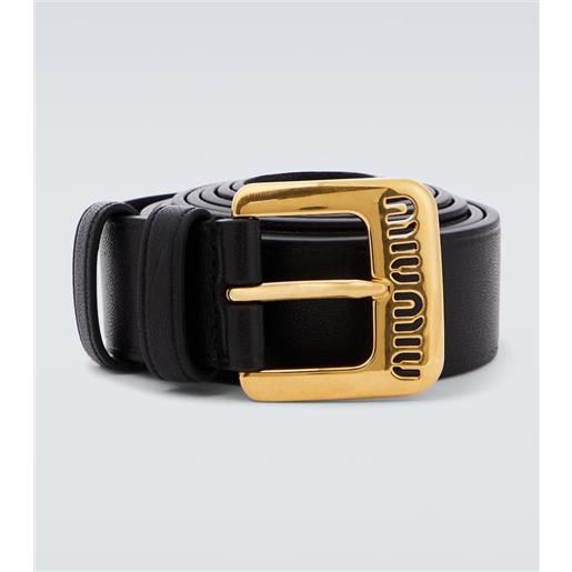 Miu Miu cintura in pelle con logo