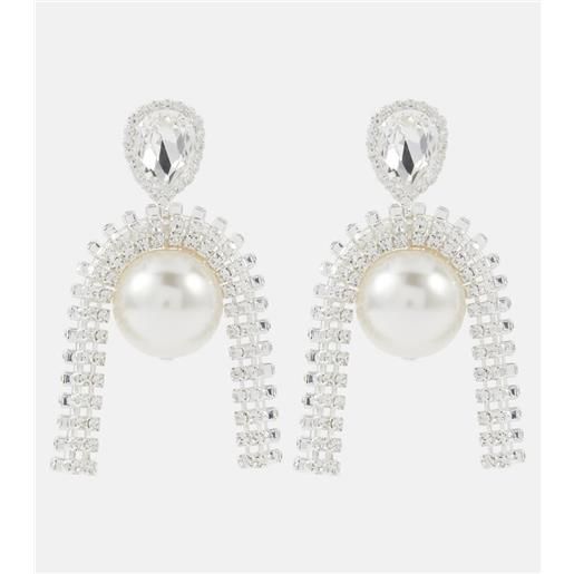Magda Butrym orecchini con perla e cristalli