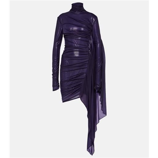 Mugler miniabito asimmetrico in chiffon
