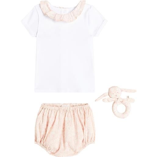 Bonpoint baby - top, culottes e sonaglio in cotone